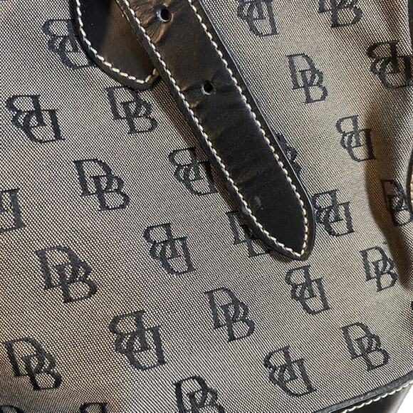 Dooney & Bourke Gray Logo Canvas Tote Bag Women Vintage - Picture 11 of 12